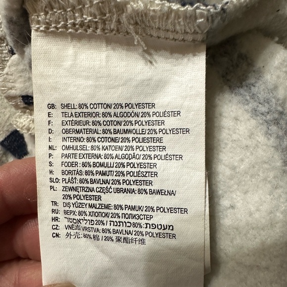 EUC Vans Off The Wall Womans Twee Grey Blue Stripes Button Down Jacket Size L - Picture 6 of 6